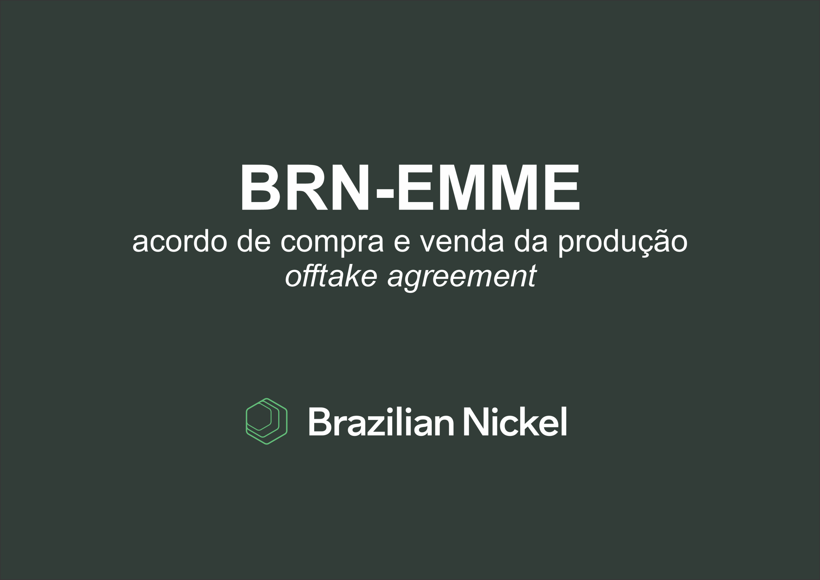 Brazilian Nickel Signs Non-Binding Supply Agreement with EMME to Support European EV Battery Supply Chains